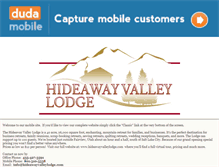 Tablet Screenshot of hideawayvalleylodge.com
